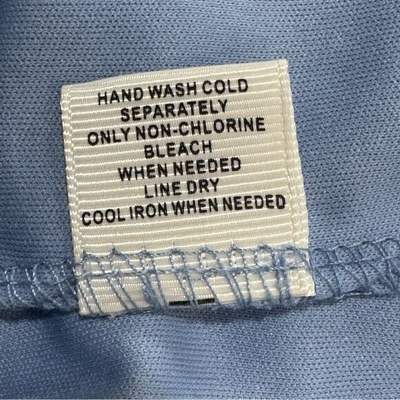 Y2K Babydoll Powder Blue Lace Blouse Size Medium Croquette Romantic - Picture 11 of 12